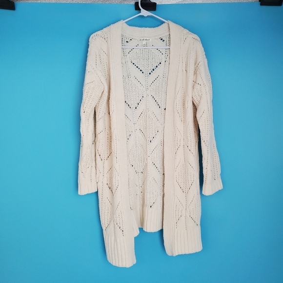 Derek Heart Sweaters - Derek Heart Open Front Long Cardigan Size Small Soft White